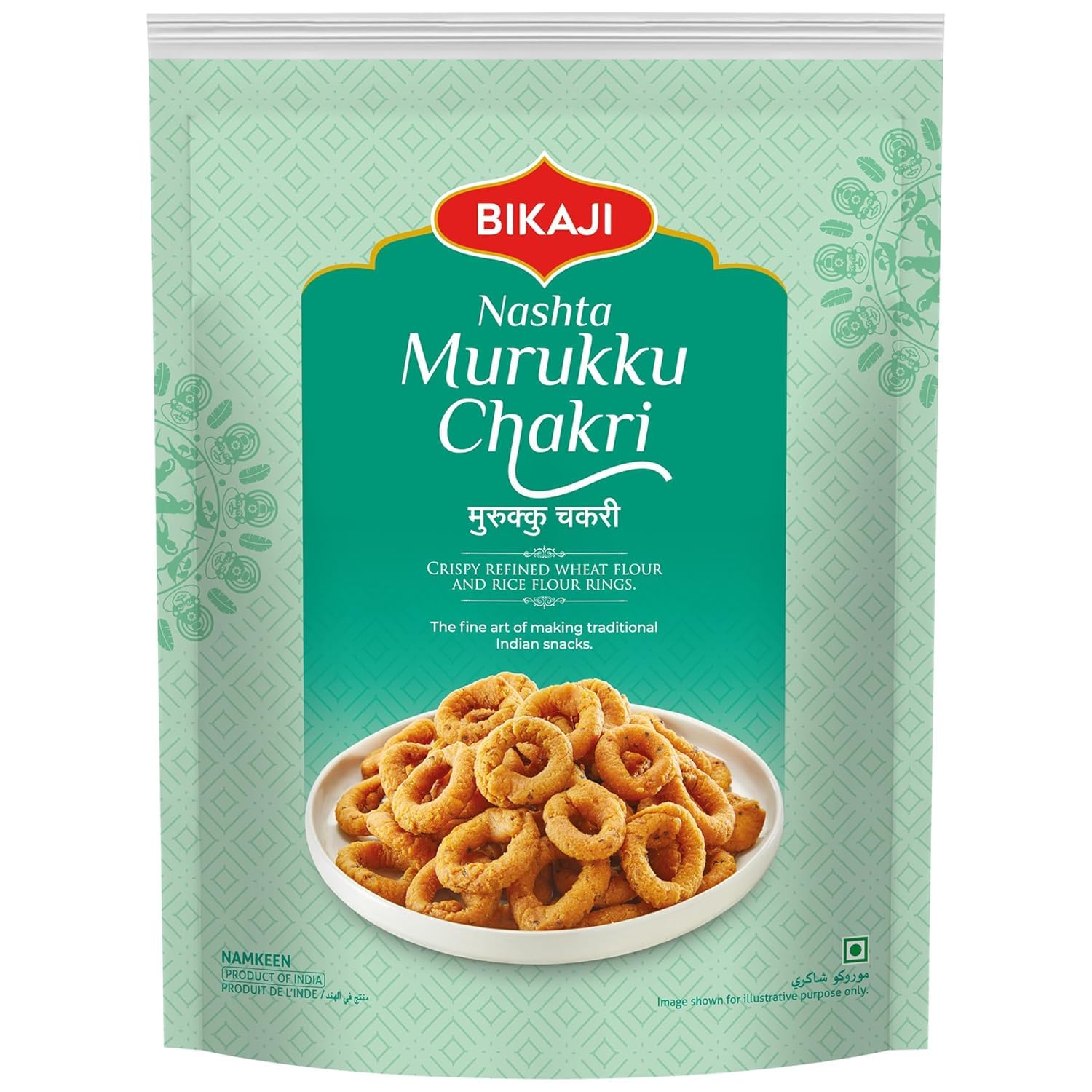 Bikaji Murukku/Chakri 400g | Crispy South Indian Snack | Traditional Rice Flour & Lentil Spiral Namkeen | Crunchy & Savory Ready