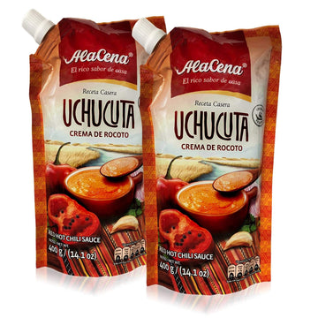 Alacena Crema De Rocoto Uchucuta 400 Gr. - Red Hot Chili Sauce - Peruvian Hot Sauce - 14.1 Oz. (2 Pack)