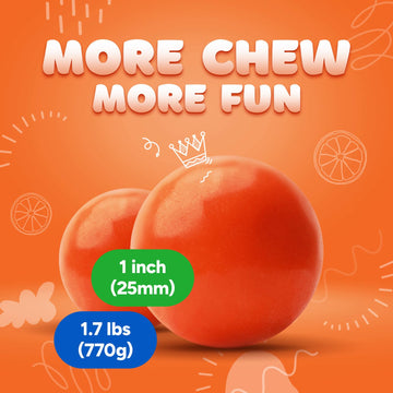 Gumballs For Gumball Machine - 1 Inch Large Double Bubble Gumballs - Orange Flavored Bubble Gum Orange Gumballs - Bulk Gum Balls
