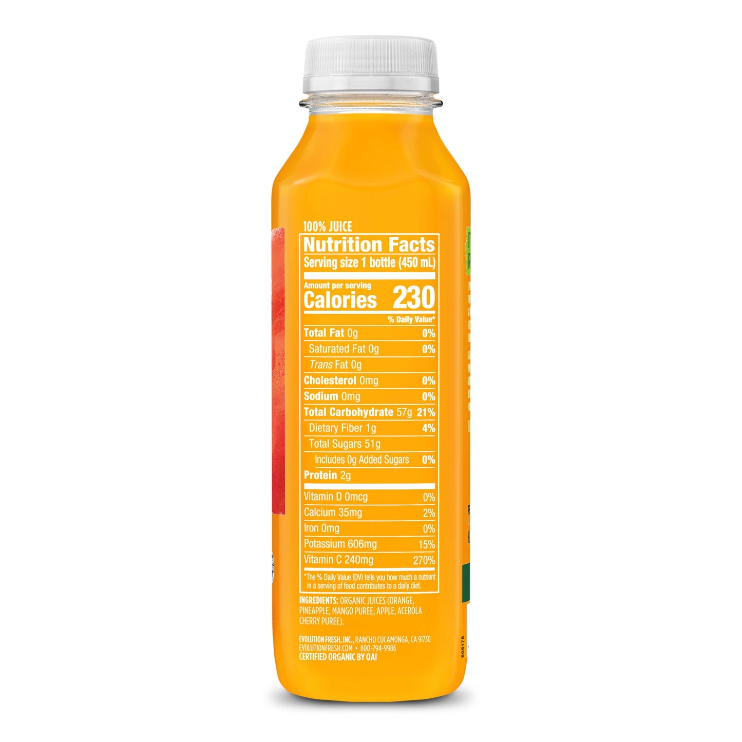 Evolution Fresh Organic Defense Up, Organic, 100% Cold-Pressed Fruit Juice Smoothie, Excellent Source Of Vitamin C, 15.2 Fl Oz