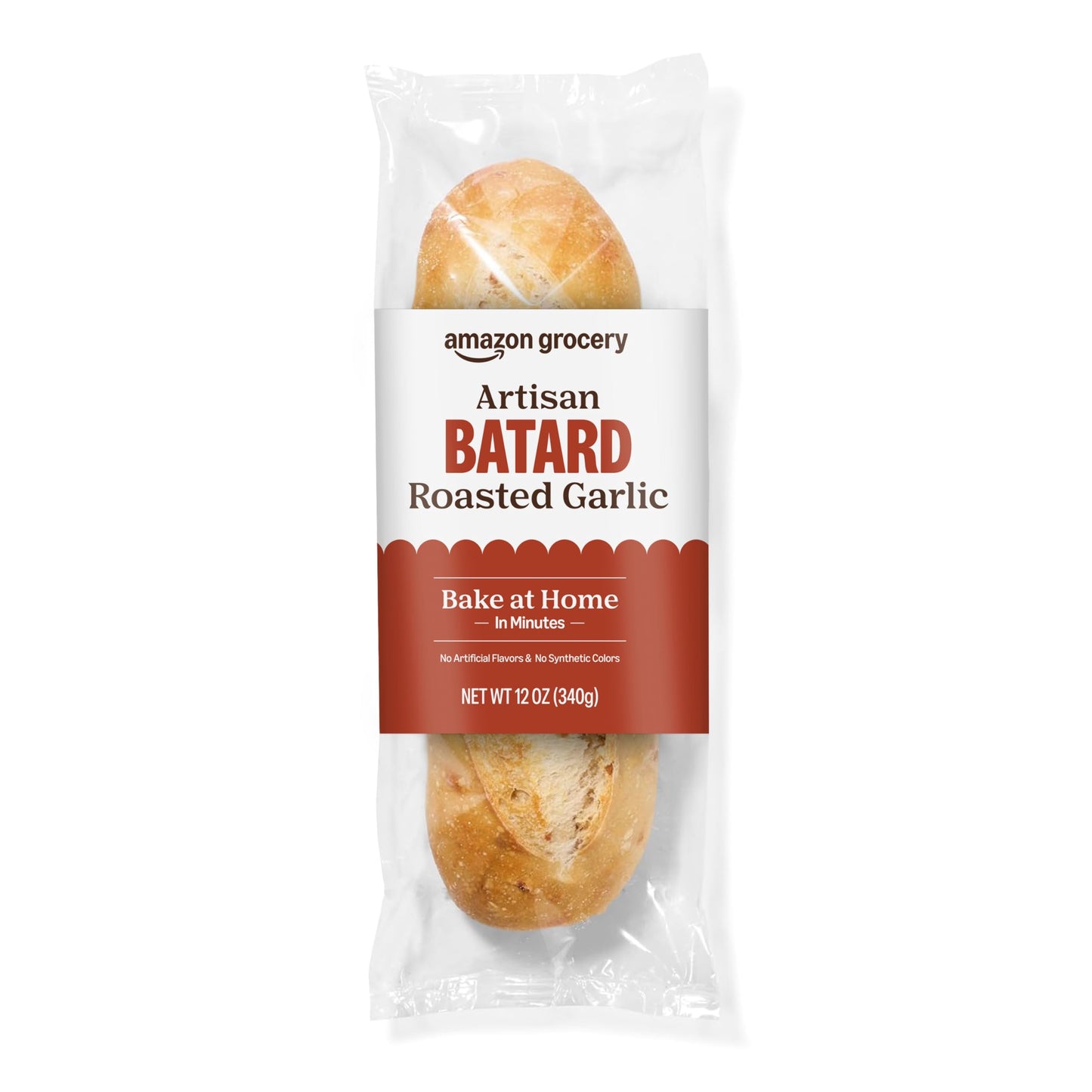 large online retailer FRESH BRAND  ARTISAN BAKE AT HOME ROASTED GARLIC BATARD  FROZEN  12 OZ