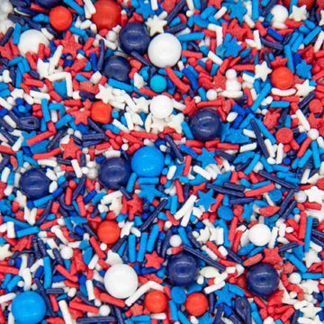 4Th Of July Sprinkles For Baking Cake, Cookie, Cupcake Decorating - 4Th Of July Cake Decorations In Red White Blue And Sprinkles With Jimmies, Nonpareils, Star Quin Patriotic Sprinkles For Cupcakes