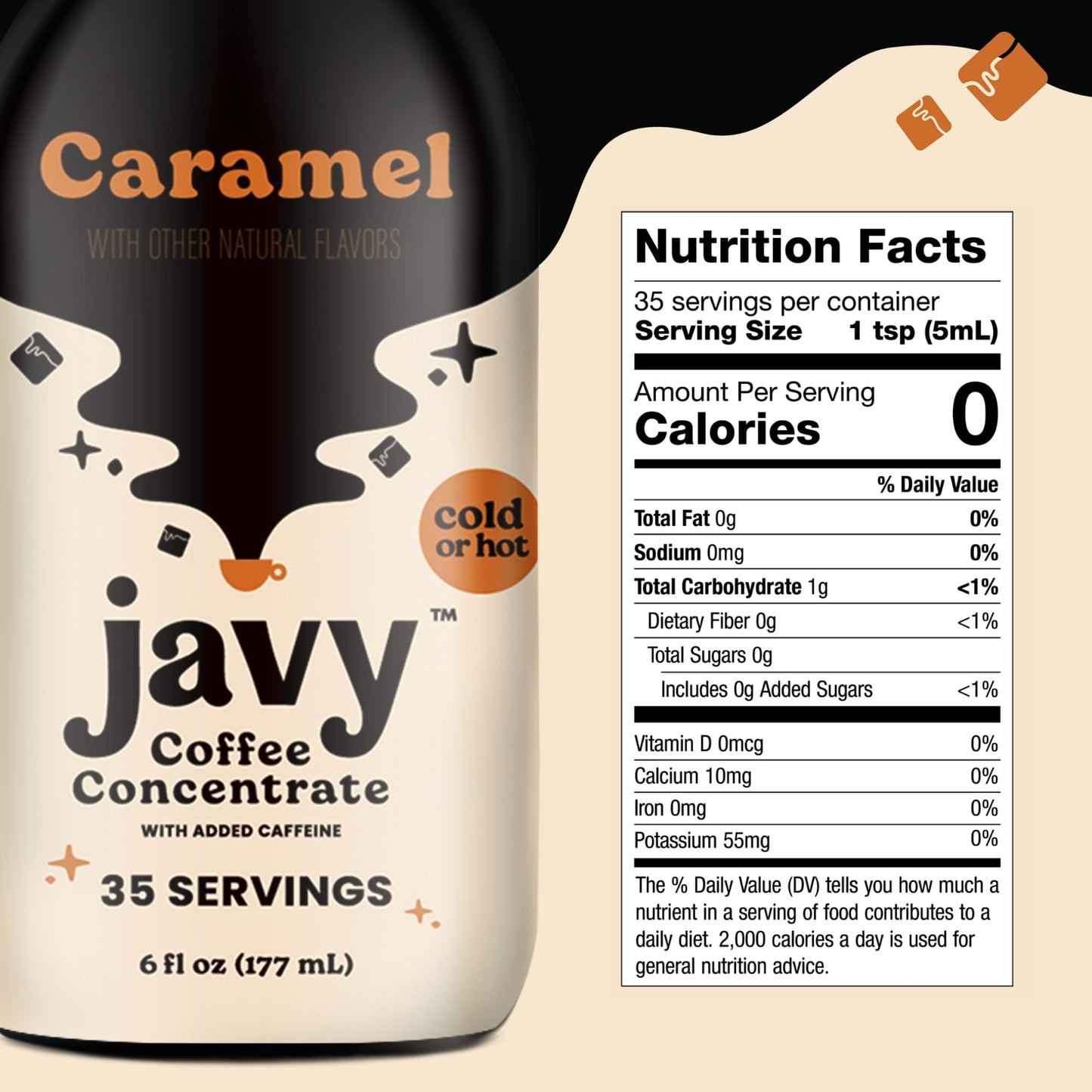 Javy Coffee Cold Brew Coffee Concentrate, 6 Fl Oz, Instant Iced Coffee, Black