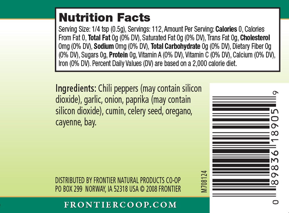 Frontier Seasoning Blends Salt-Free Mexican Seasoning, 2-Ounce Bottle