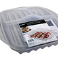 Compact Microwave Bacon, Sausage Meat & Poultry Cooking Tray with Protective Splatter Lid - BPA-Free, Innovative & Easy-Clean De