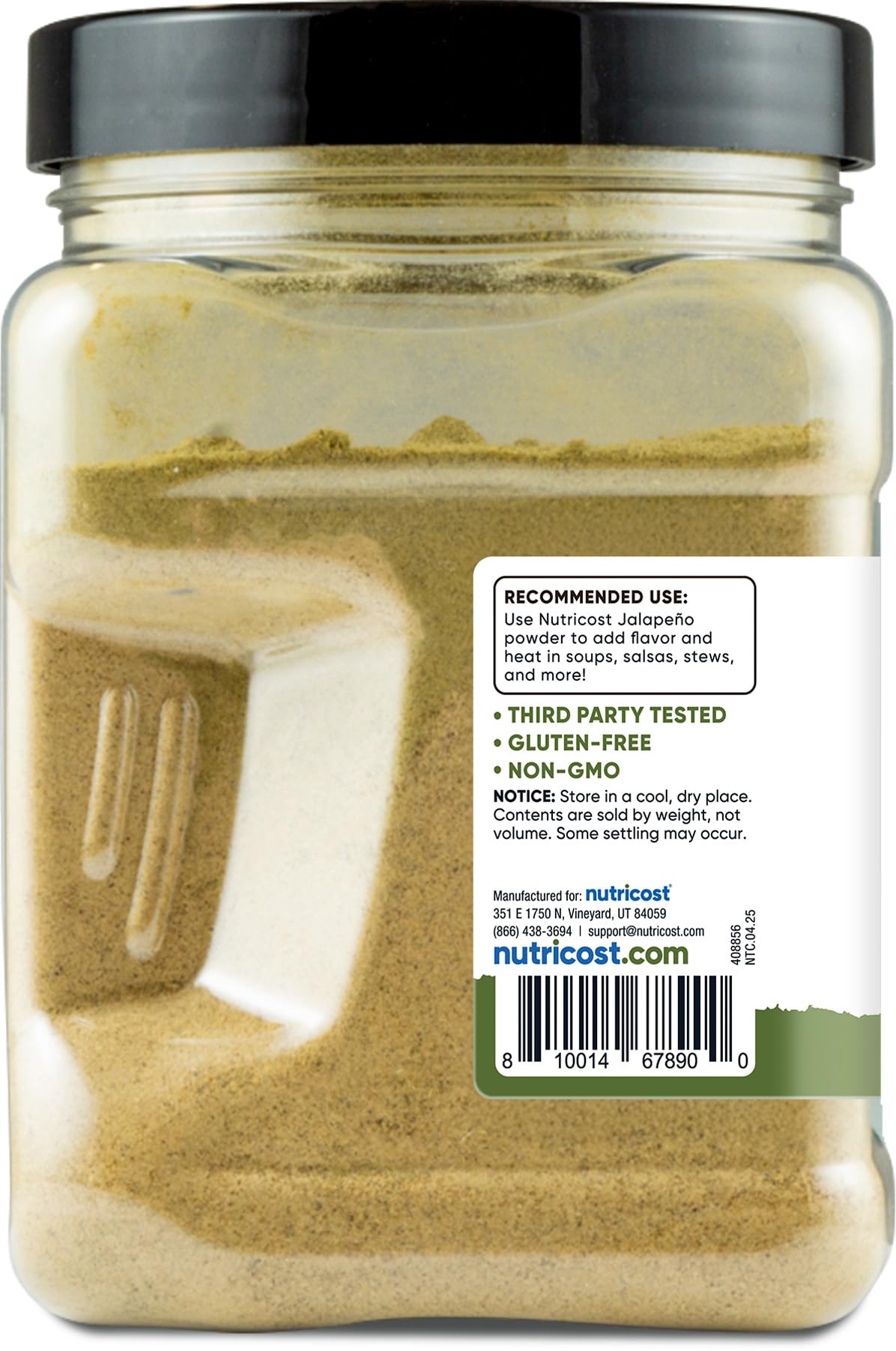 Nutricost Pantry Jalapeo Powder (1 Pound Per Bottle) - Pure Powdered Jalapeo :: Great For Spicy Snacks, Cooking, Soups, Salsa, A
