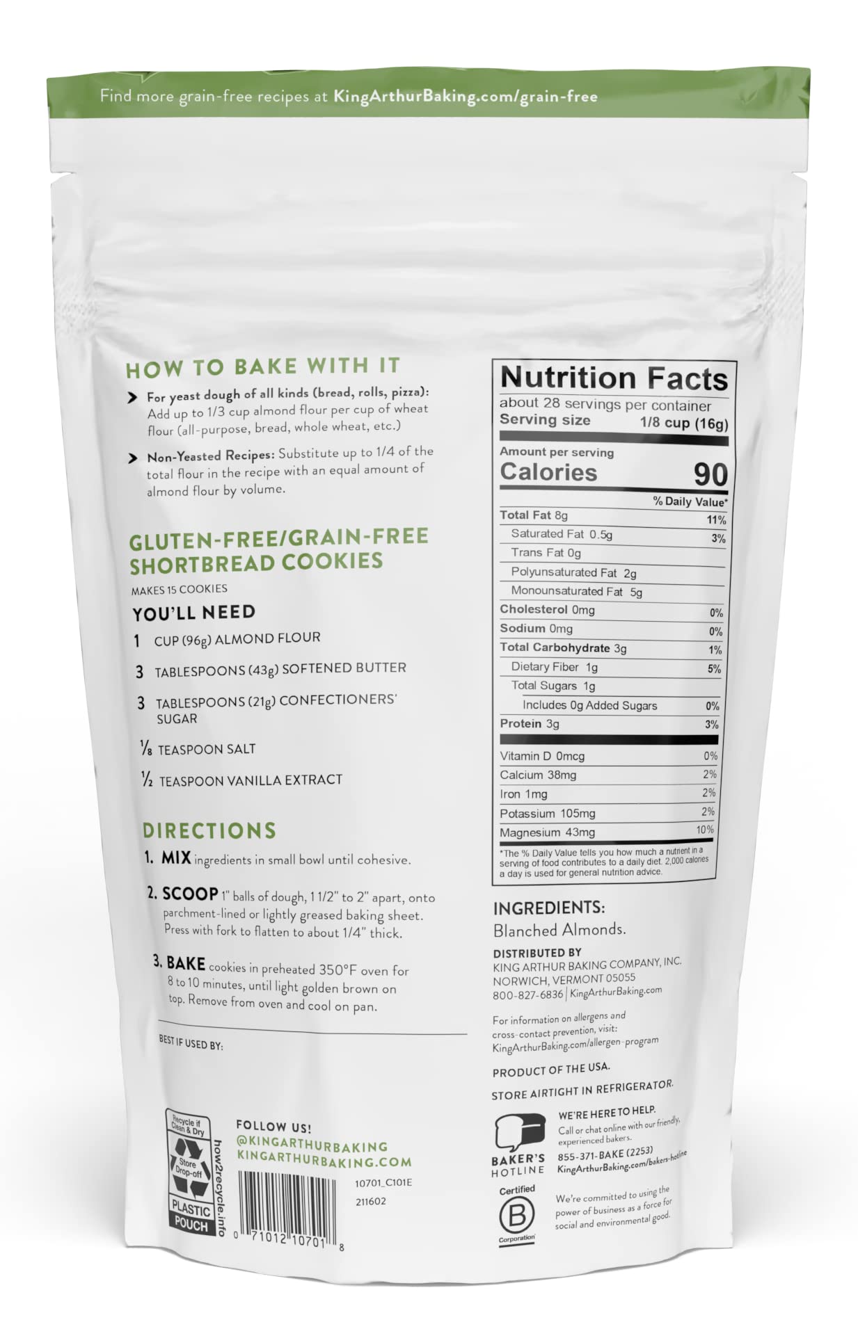 King Arthur, Flour Almond, 16 Ounce
