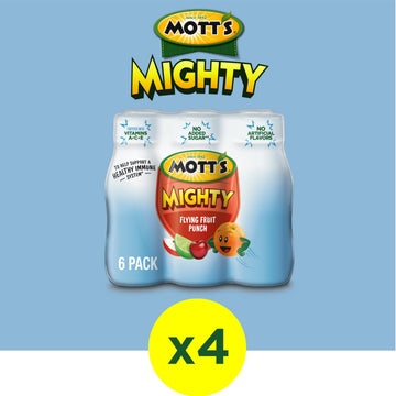 Motts Mighty Flying Fruit Punch Juice Drink, 8 Fl Oz Bottles, 24 Count, 100% Fruit Juice, No Artificial Flavors, Vitamins A, C, E