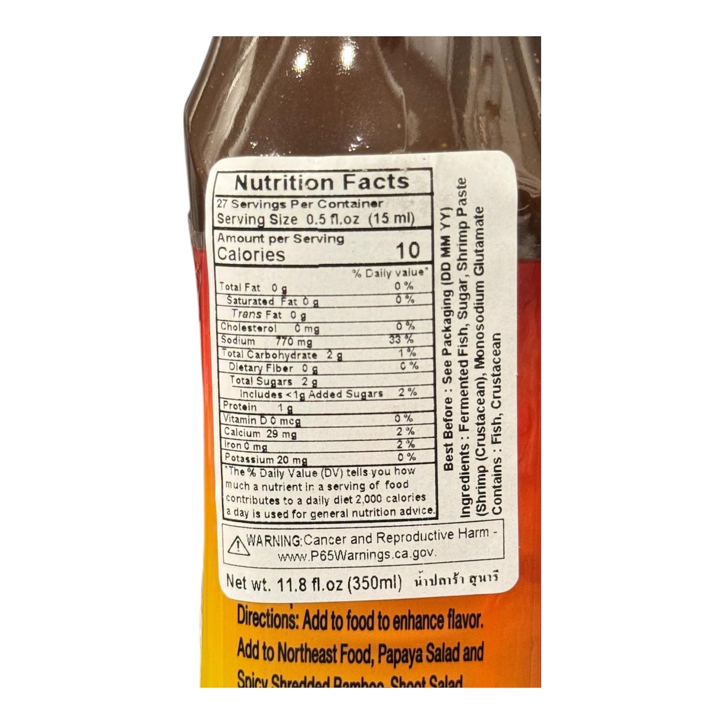 Aquanation Listing For Sunaree Thai Fermented Fish Sauce Nam Pla Ra - Authentic Papaya Salad Dressing, Traditional Umami-Rich Se