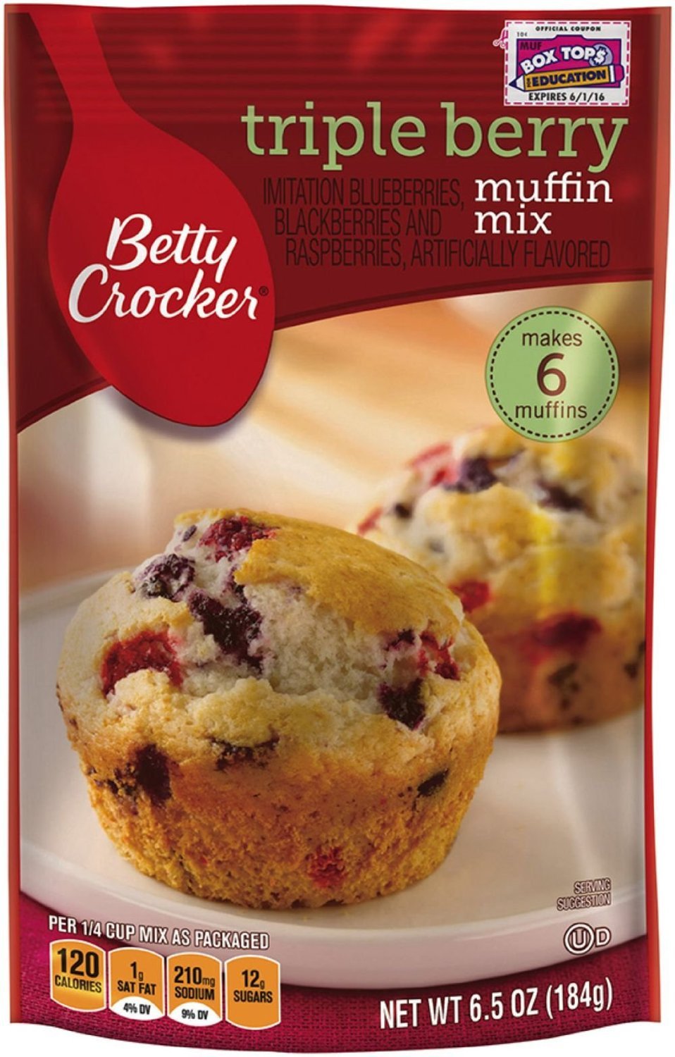 Triple Berry Muffin Mix 6.5 Oz (3 Pouches)
