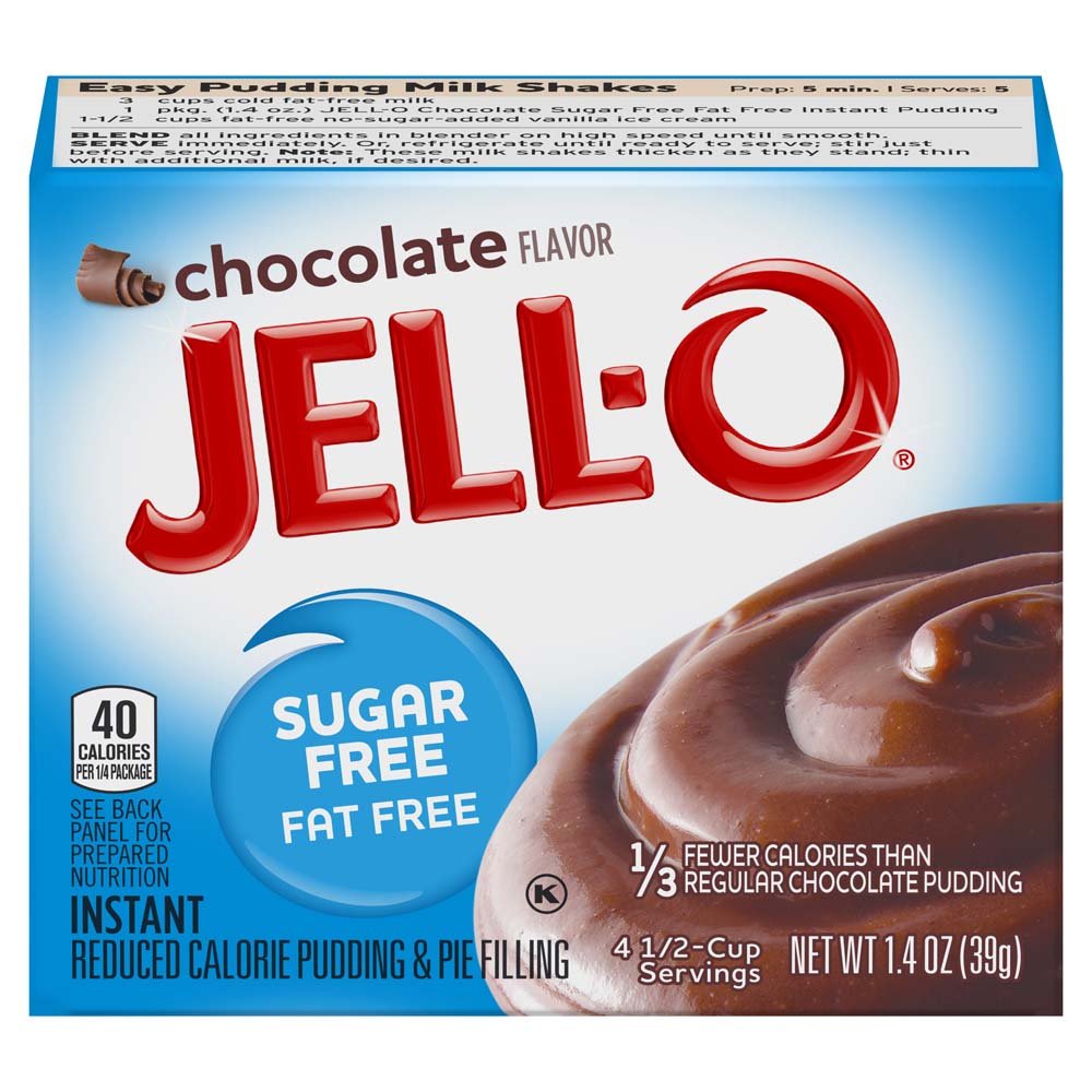 Jell-O Sugar-Free Chocolate Instant Pudding Mix, 1.4 Ounce (Pack of 6), Chocolate Flavor