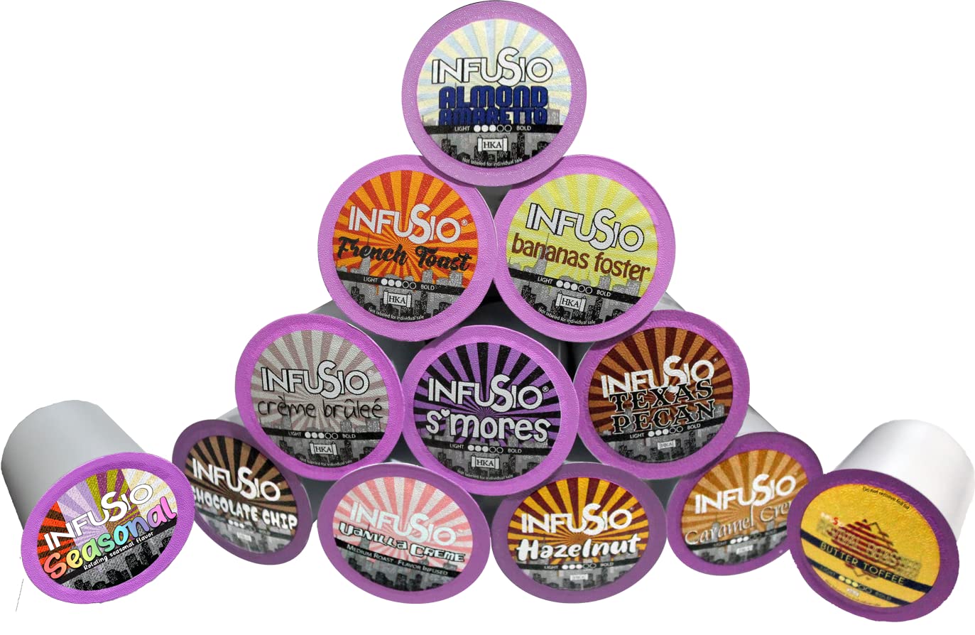 InfuSio Flavored Coffee Pods Variety Pack – 96 Count, Gourmet Dessert Blends for Keurig K-Cup 2.0
