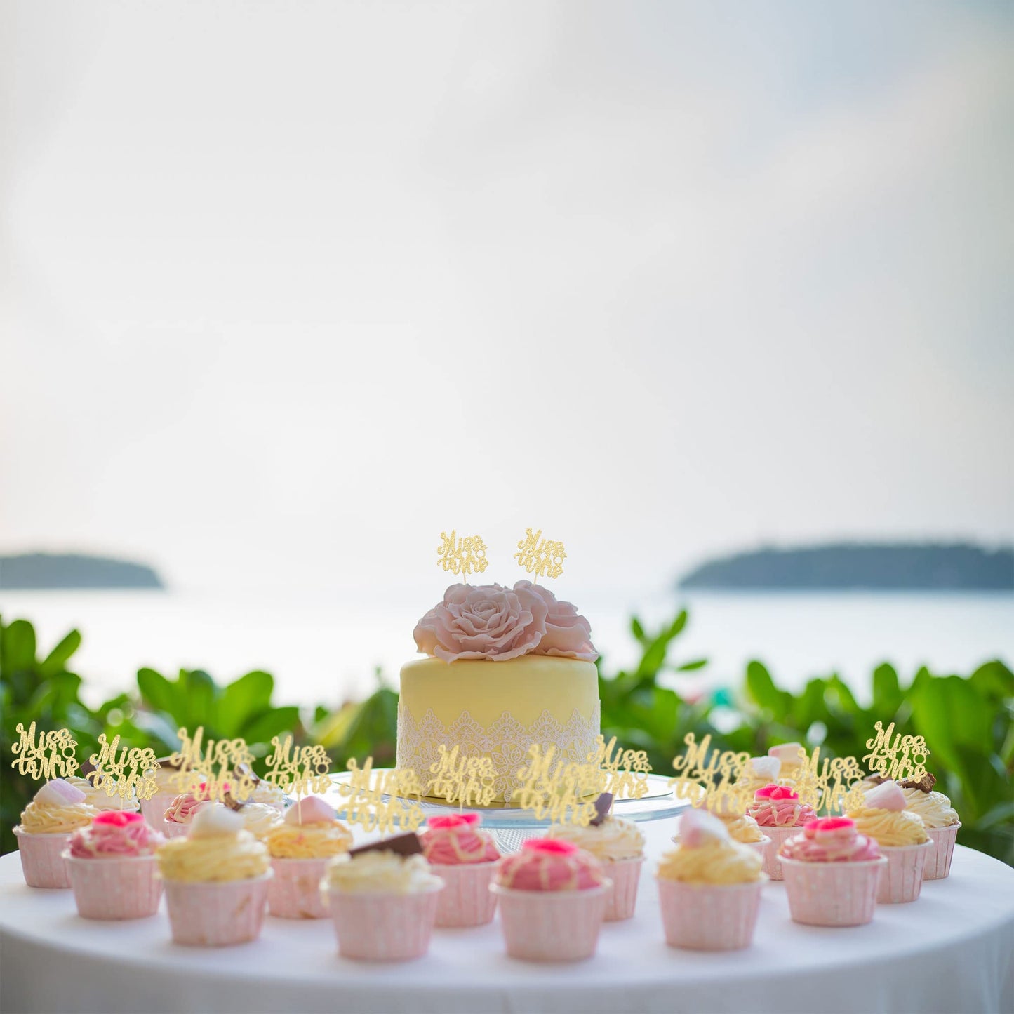 24Pcs Gold Glitter Miss To Mrs Cupcake Toppers Wedding Bridal Shower Cupcake Pick Decorations For Bridal Shower Wedding Engagement Bachelorette Party Supplies