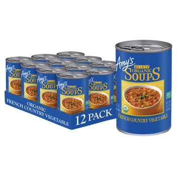 Amys Soup, Vegan Hearty French Country Vegetable Soup, Gluten Free, Made With Organic Rice, Vegetables and Herbs, Canned Soup, 1