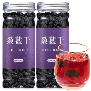 Hee Creek Dried Mulberries Black Mulberries Black Mulberry Tea Wild Black Mulberry Dried Fruit No Sugar Added & No Additives ???