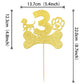 1 Pcs 3Rd Birthday Cake Topper With Gold Glitter Dog Paw Three Years Old Birthday Cake Pick Puppy Dog Bone Cake Decorations For