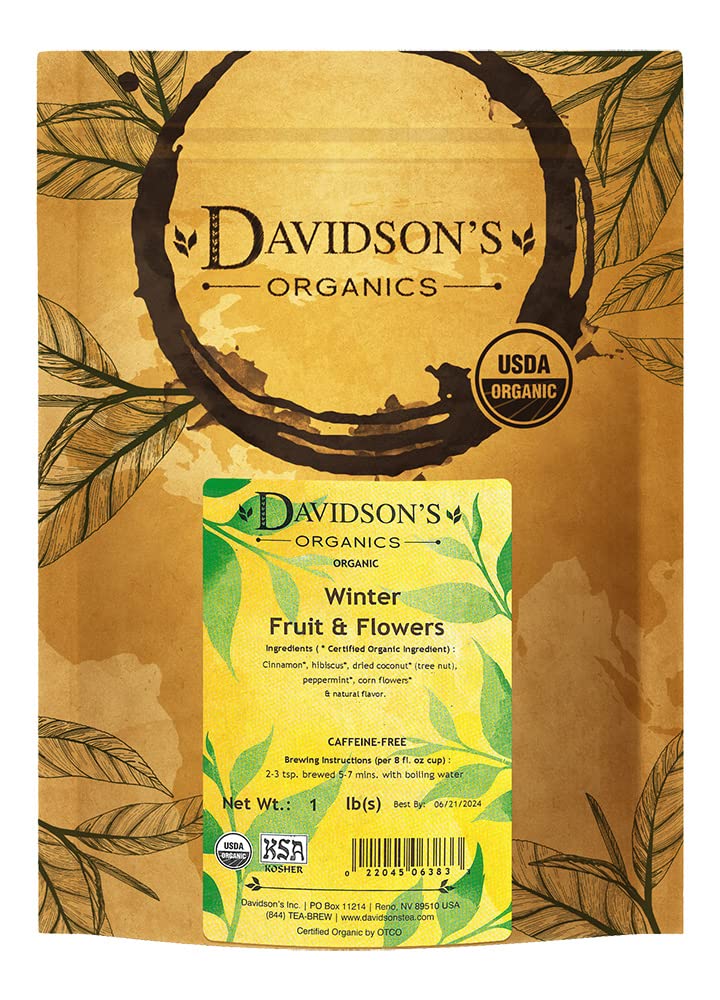 Davidsons Organics Loose Leaf Tea, Winter Fruit & Flowers, 16-Ounce Bag, 1 Pound