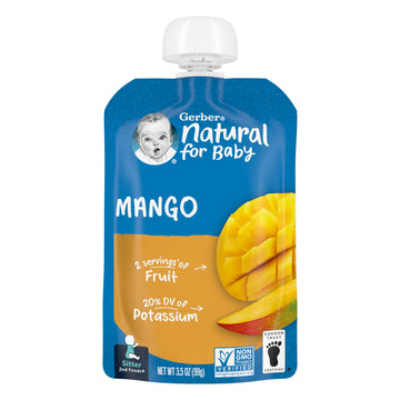 Gerber 2Nd Foods Baby Food, Mango, 3.5 Oz Pouch (Pack Of 12)