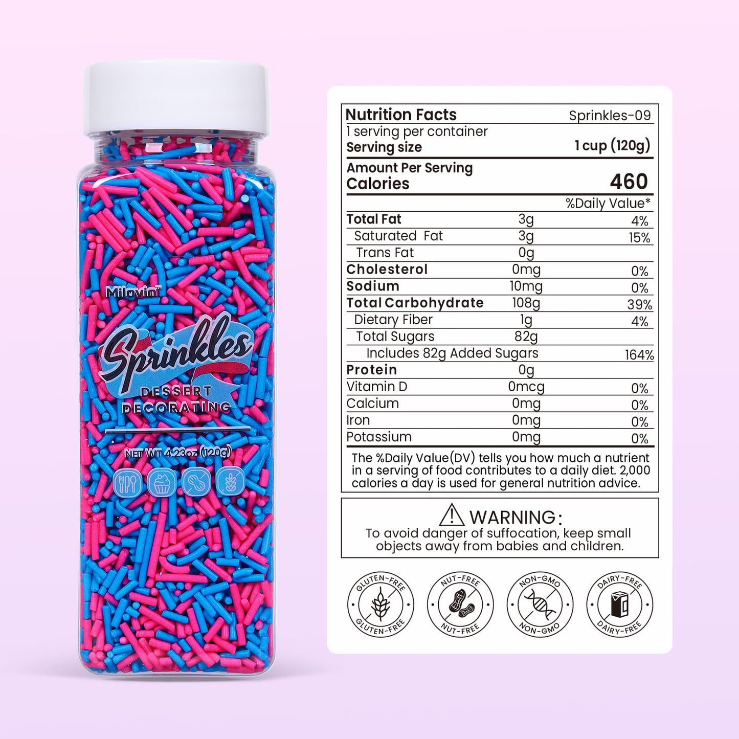 Edible Pink And Blue Sprinkles, Jimmy Sprinkles, Pink Jimmies Sprinkles, Blue Jimmies Sprinkles, Gender Reveal Sprinkles Candy F