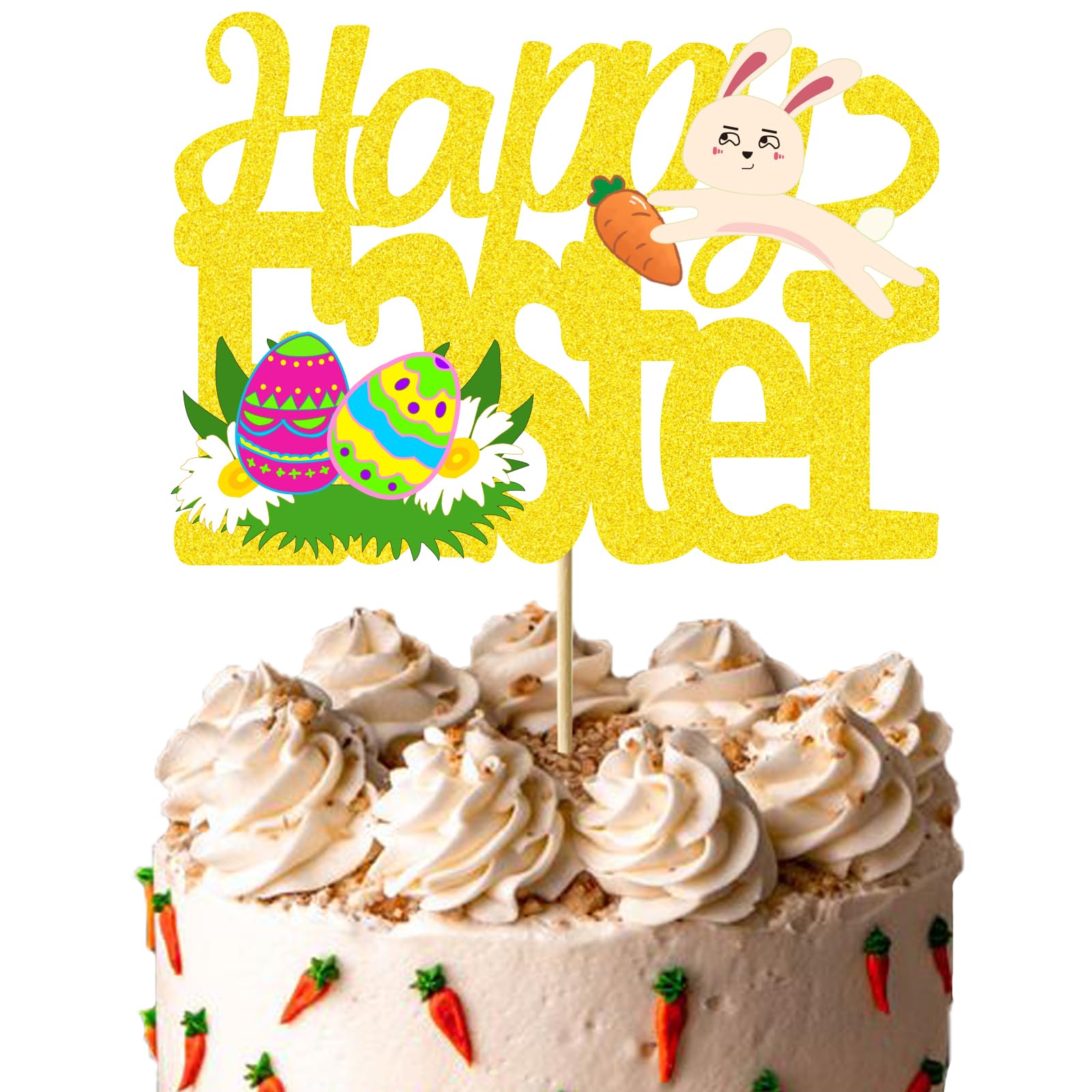 Wishfirst Rabbit Cake Topper Easter Cake Picks Bunny Cake Decorations For Easter Theme Spring Birthday Baby Shower Party Supplies