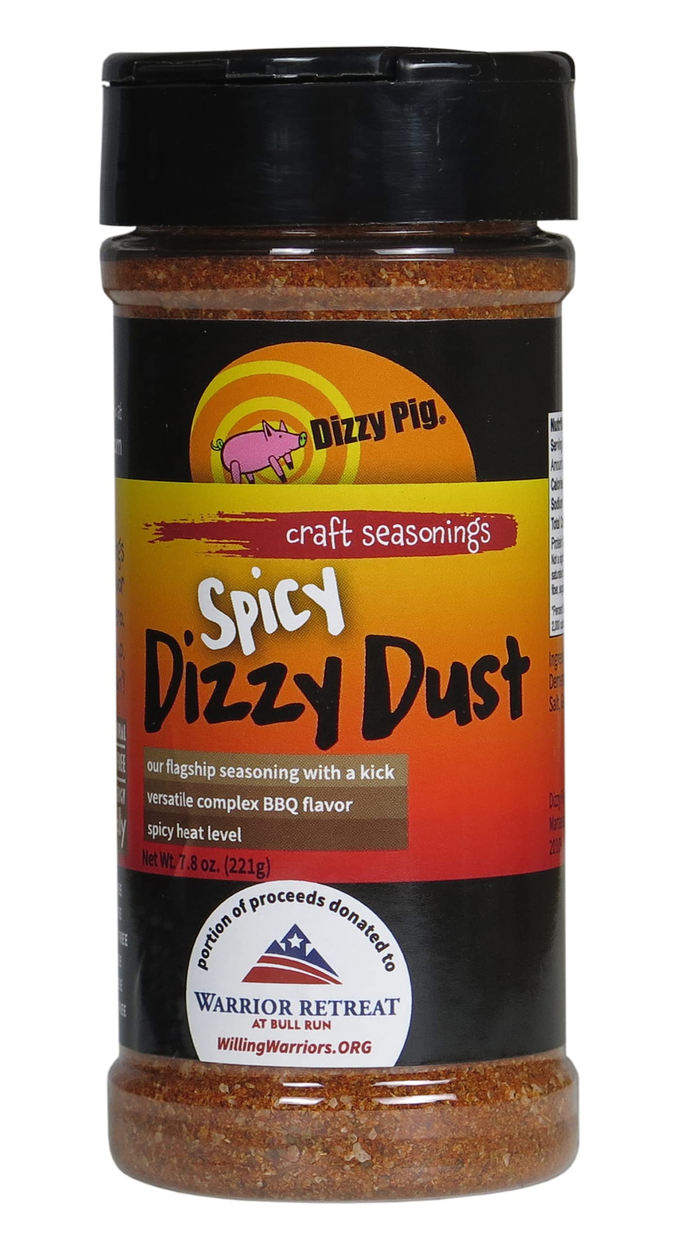 Dizzy Pig All-Purpose Barbecue Seasoning Rub, Spicy Dizzy Dust, 8oz Shaker, MSG Free, Gluten Free