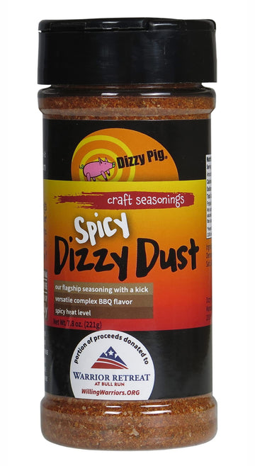 Dizzy Pig All-Purpose Barbecue Seasoning Rub, Spicy Dizzy Dust, 8oz Shaker, MSG Free, Gluten Free