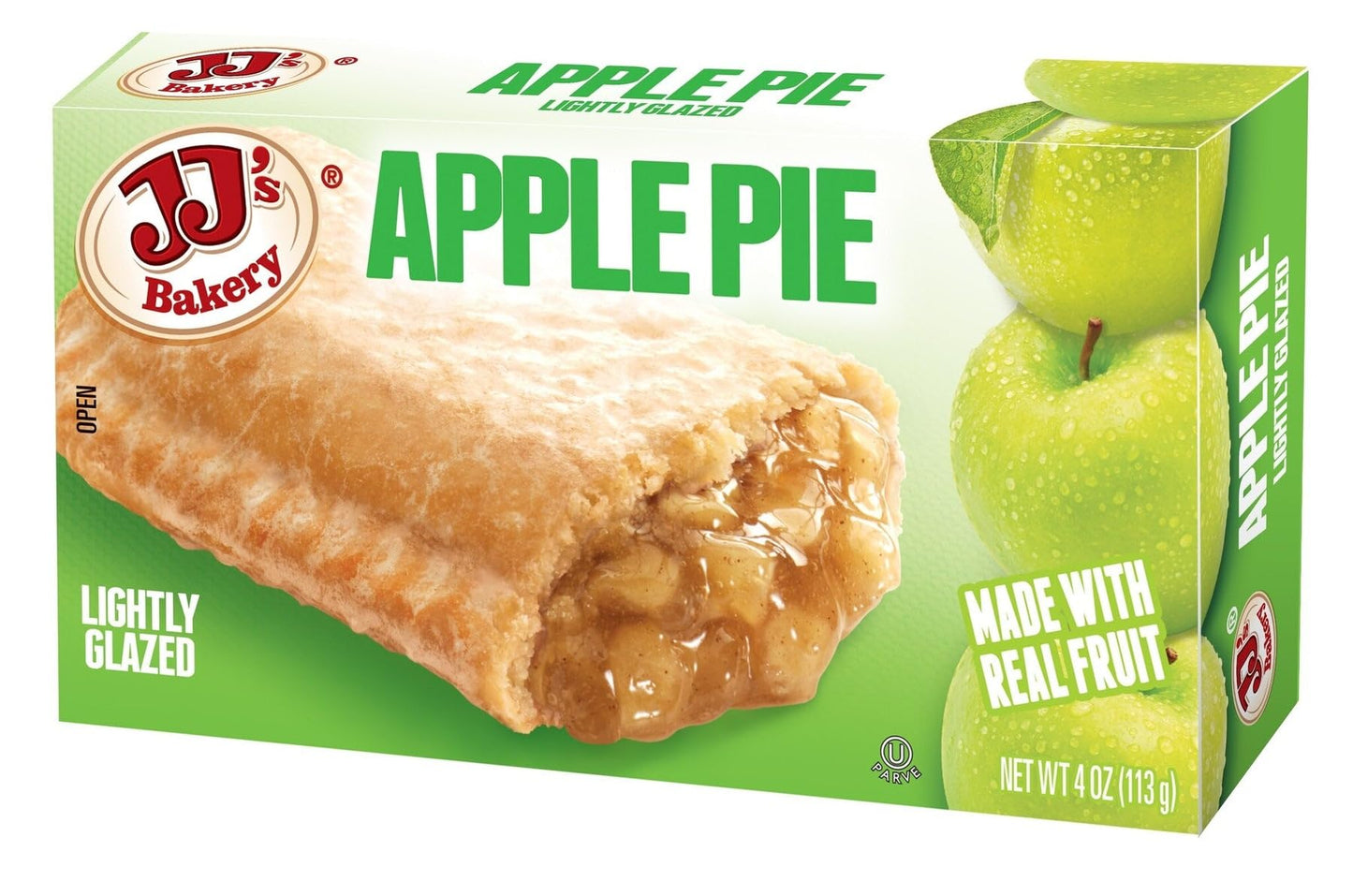 JJs Bakery Apple Snack Pies, Fresh-Baked Dessert, Nut-Free, Kosher Parve, 4 Oz Each, Pack of 6