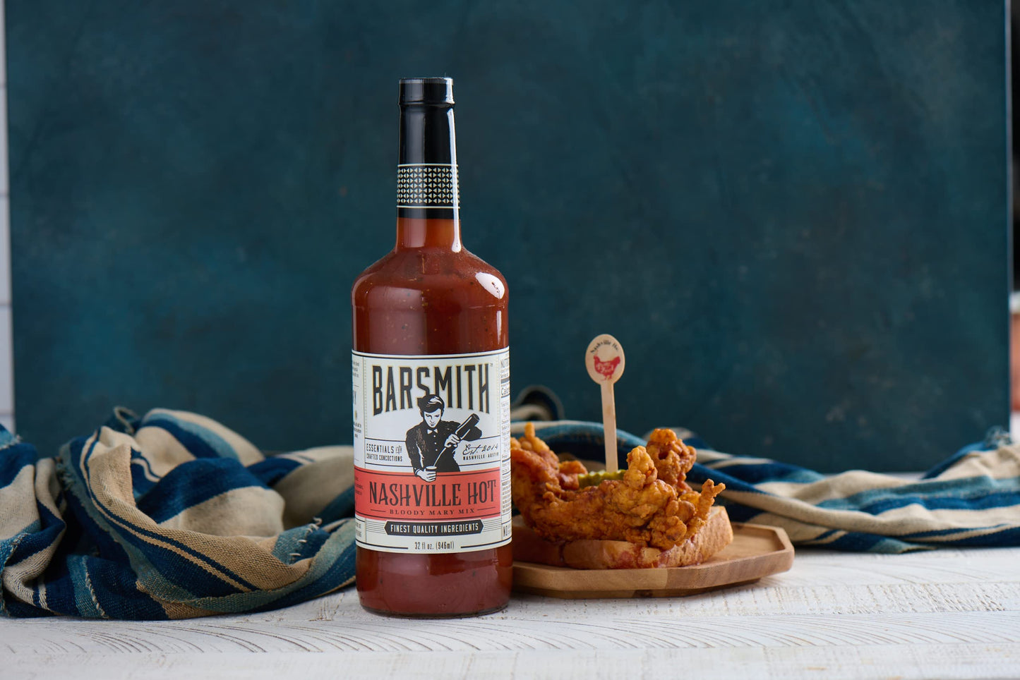 Barsmith Bar Essentials Nashville Hot Bloody Mary Mix, Lively Blend of Tomatoes, Horseradish and Spices, 32-oz Bottle, Pack of 1