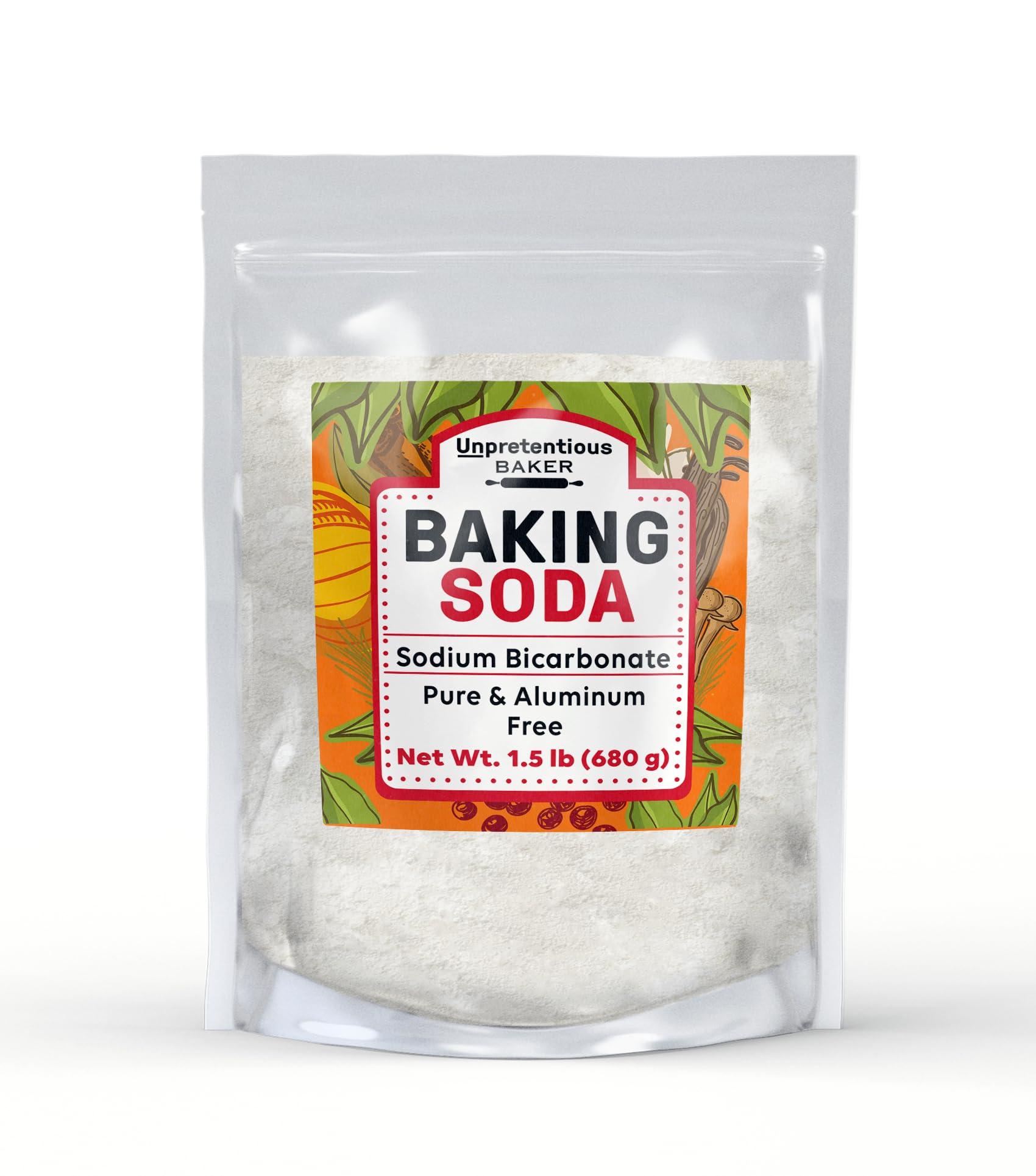 Unpretentious Baking Soda, 1.5 Lb, Aluminum-Free, Non-Gmo, Pure Sodium Bicarbonate