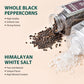 Soeos Himalayan Sea Salt, 39 oz (2.4 lb) + Whole Black Peppercorns, 18oz (1.1 lb) White Himalayan Salt Coarse Grain, Whole Black