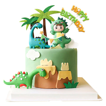 Gyufise 9 Pack Dinosaur Cake Decorations Dinosaur Babyshower Happy Birthday Cupcake Topper Dinosaur Cake Toppers For Kids Birthd