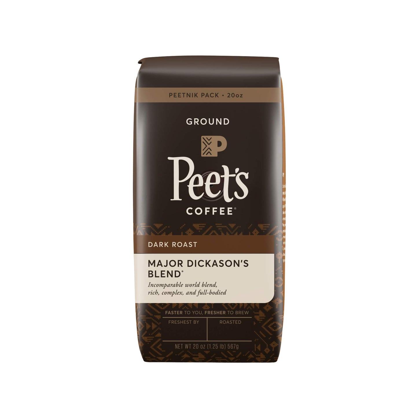 Peets Coffee Major Dickasons Blend, Dark Roast Ground Coffee, 20 oz