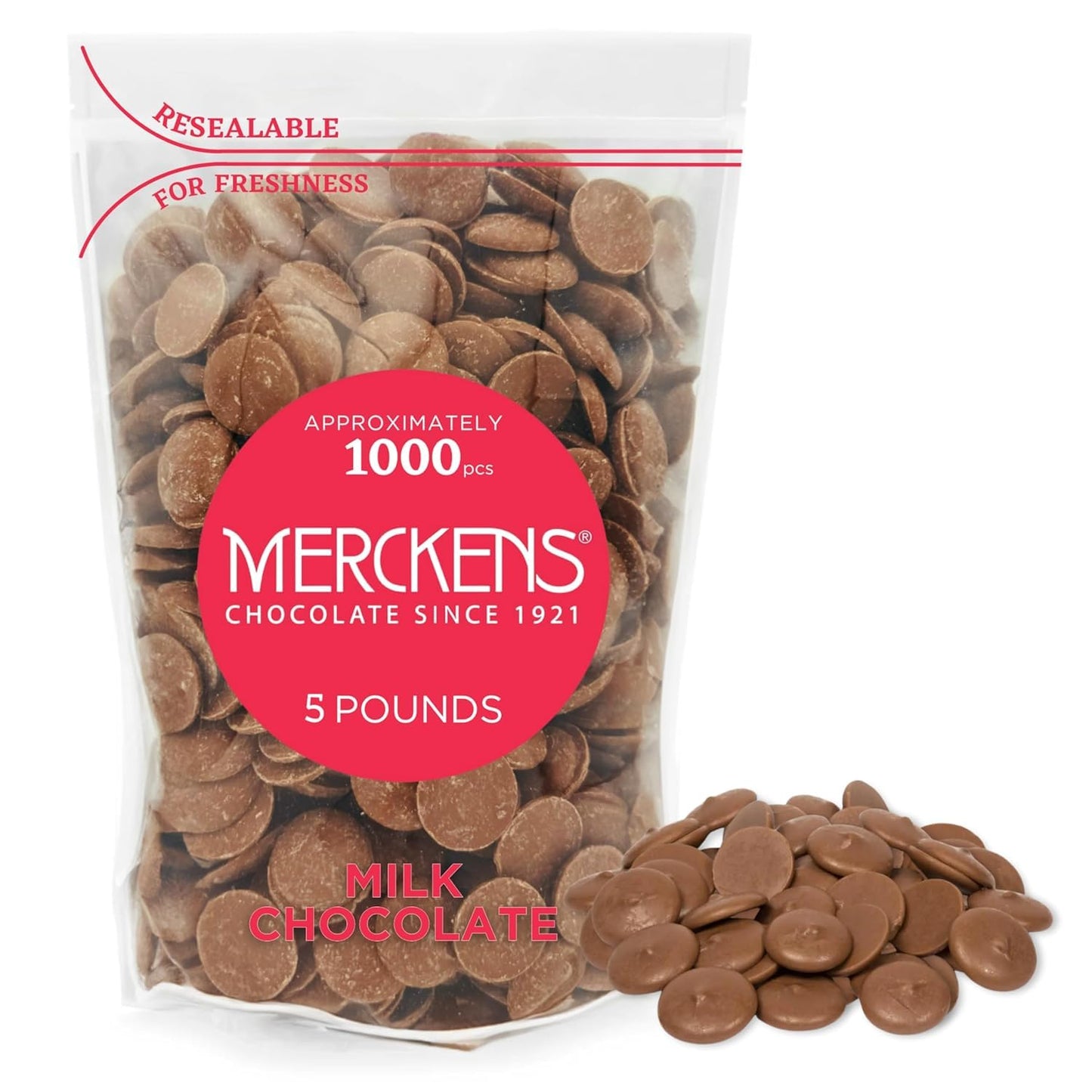 KIDU Chocolate Melting Wafers Bulk for Dipping and Baking, 5 Pound, Milk