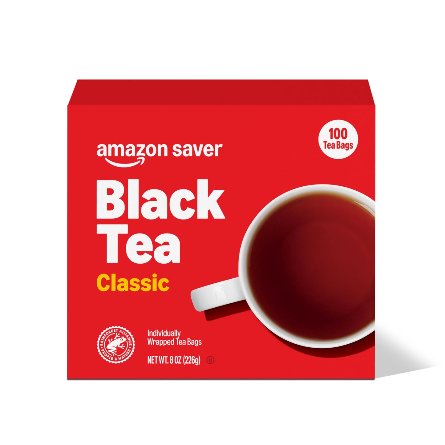 Amazon Saver Classic Black Tea, 100 Count, 8 Oz, Packaging May Vary