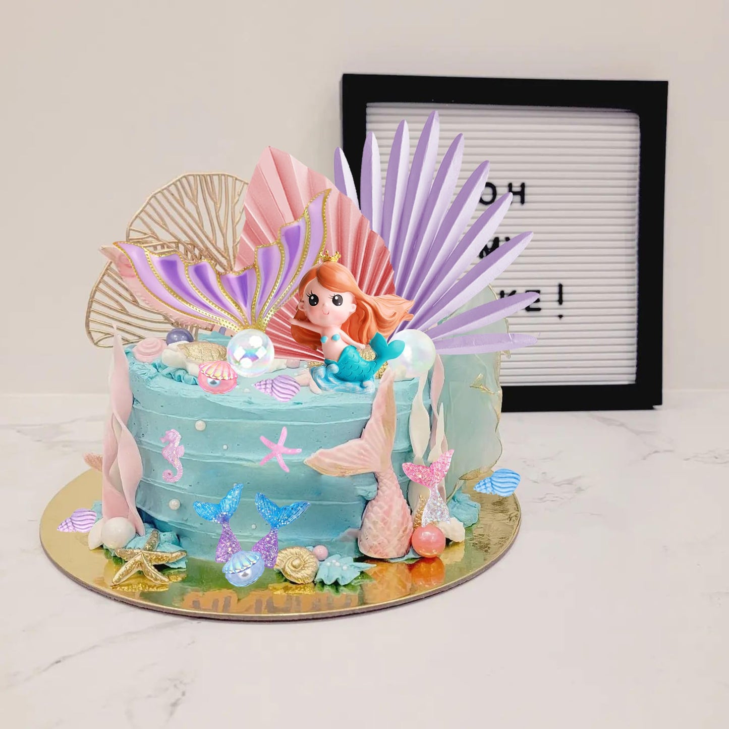 Rasslisa Mermaid Cake Toppers Under The Sea Mermaid Tail Cake Decorations For Birthday Baby Shower Party Supplies