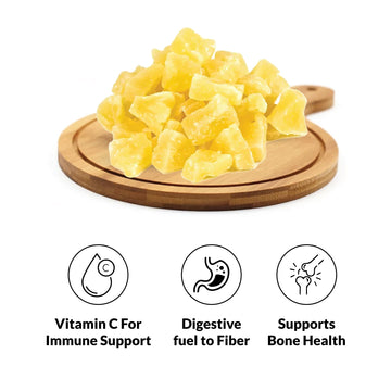 Ian'S Dried Pineapple Chunks (2Lb) Sweetened With Natural Cane Sugar - Dehydrated Pineapple Chunks, Candied Pineapple, Dried Fru