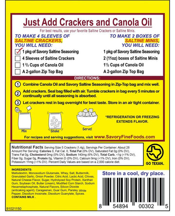Savory Saltine Seasoning, 1.4 Ounce, Texas Chipotle, 1 Pack