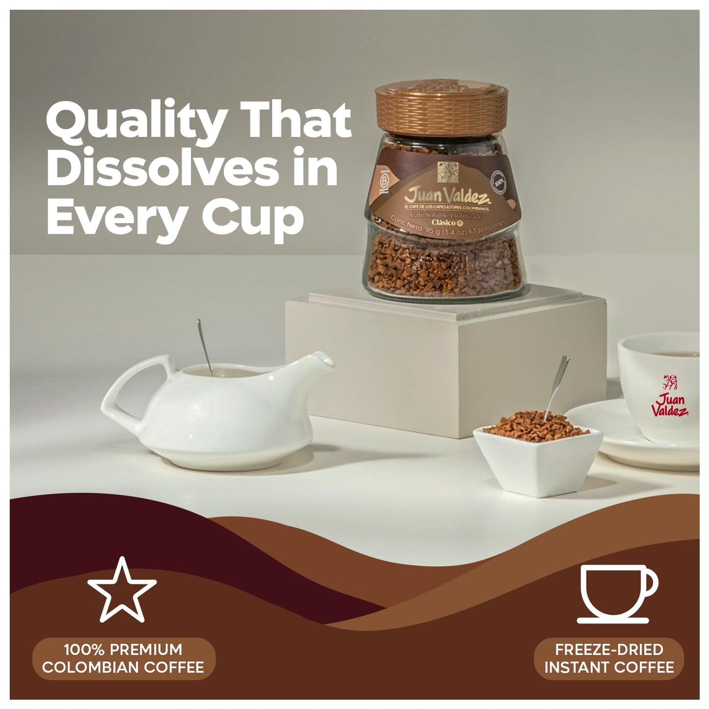 Juan Valdez Classic Freeze Dried Coffee - Premium Colombian Coffee, 3.5 Ounce, Model SUVELAM
