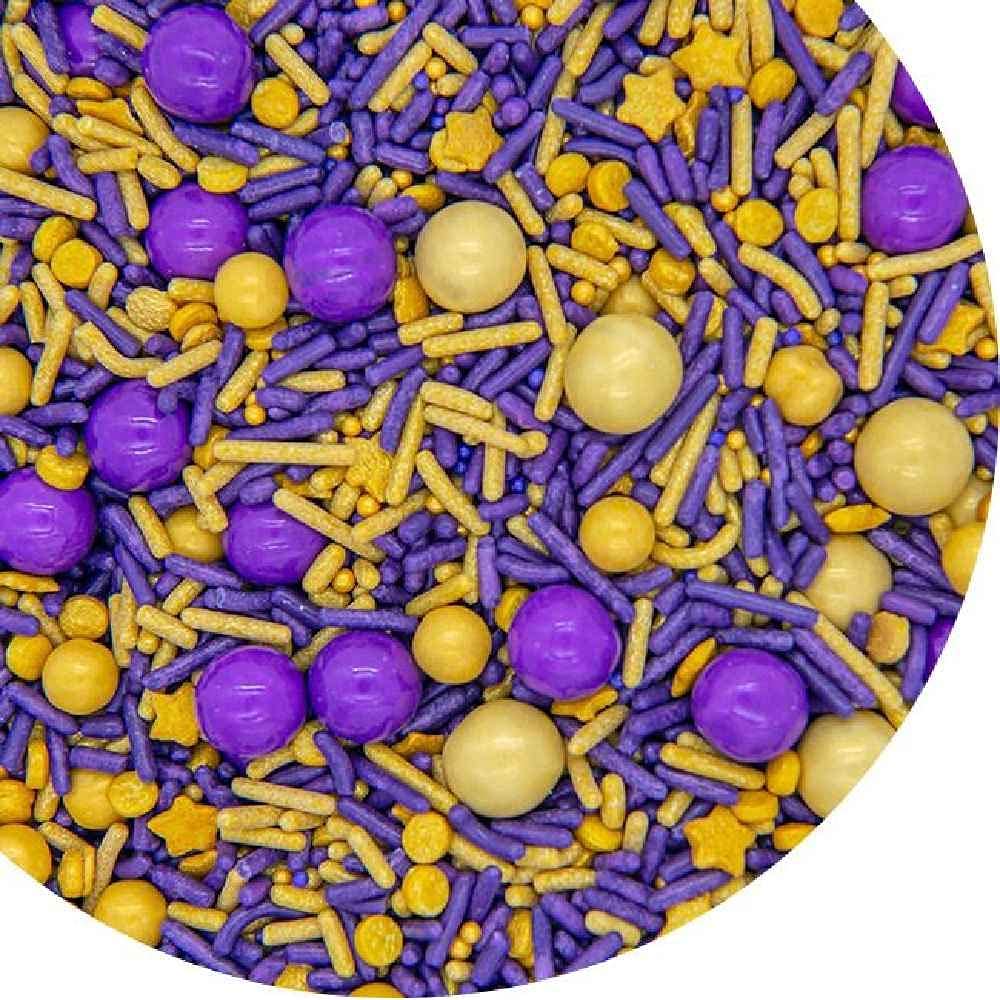 Sweets &   Boutique Lakers Purple and Gold Sprinkles - 4 Ounce Pack, Ideal for Cake and Cookie Decorating