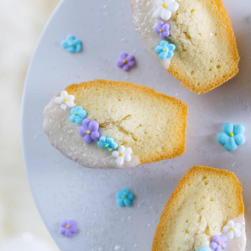 54 Winter Blossoms Icing Flowers | Small Edible Flowers | Icing Roses | Blue And Purple | Flower Sprinkles | Purple Sugar Flower