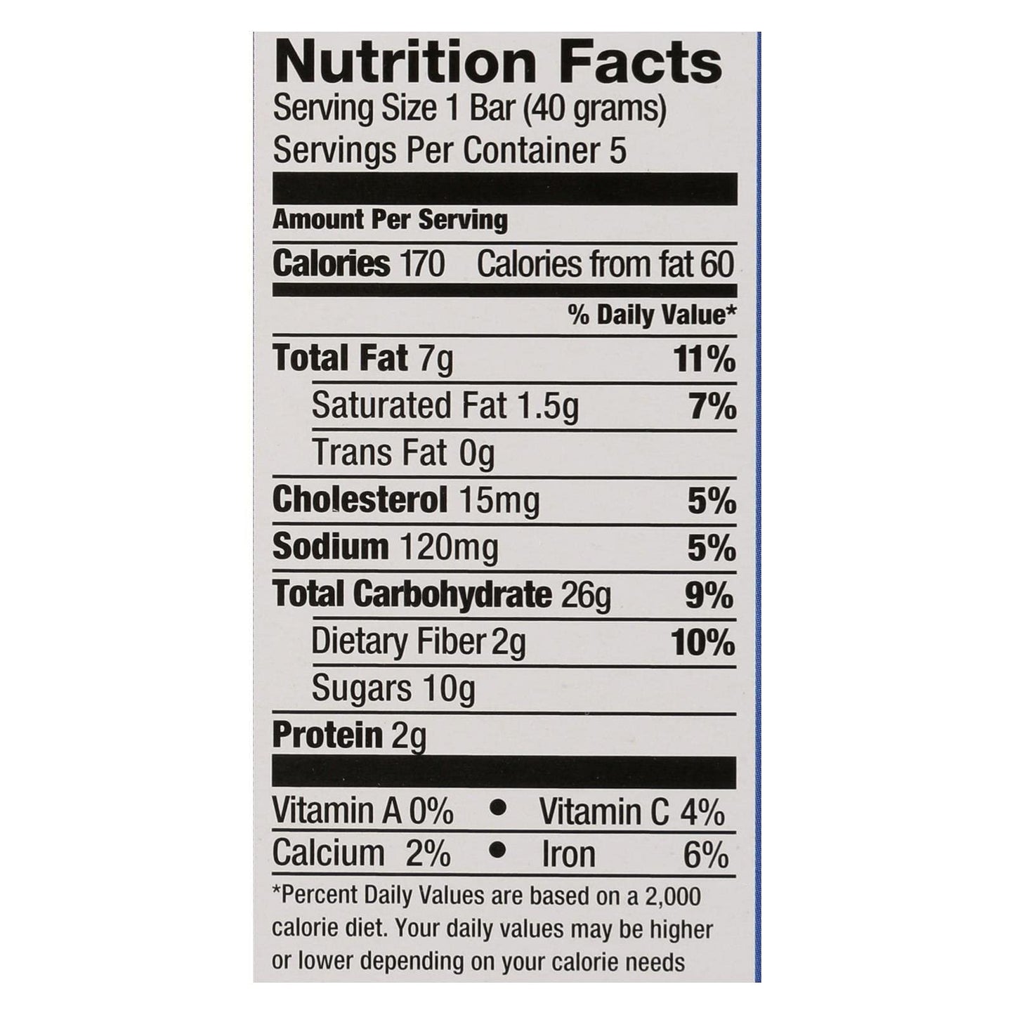 Pamelas Products Oat Blueberry Lemon Bar - 5 Count (Pack Of 6)