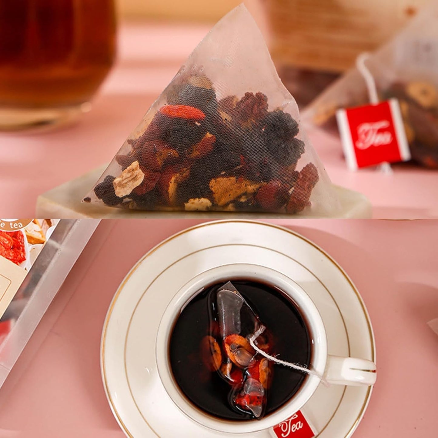 Ginseng Five Treasure Tea - Kidney Wubao Tea, Ginseng Kidney Teas Formula Five Treasure Red Date Natural Chinese Herbal Teas, Te
