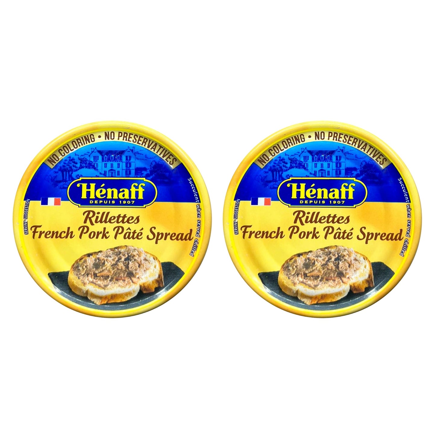 Hénaff Pork Pâté Spread - French Imported Rillettes - 2 Packs - Model QO-PTMH-1UL4
