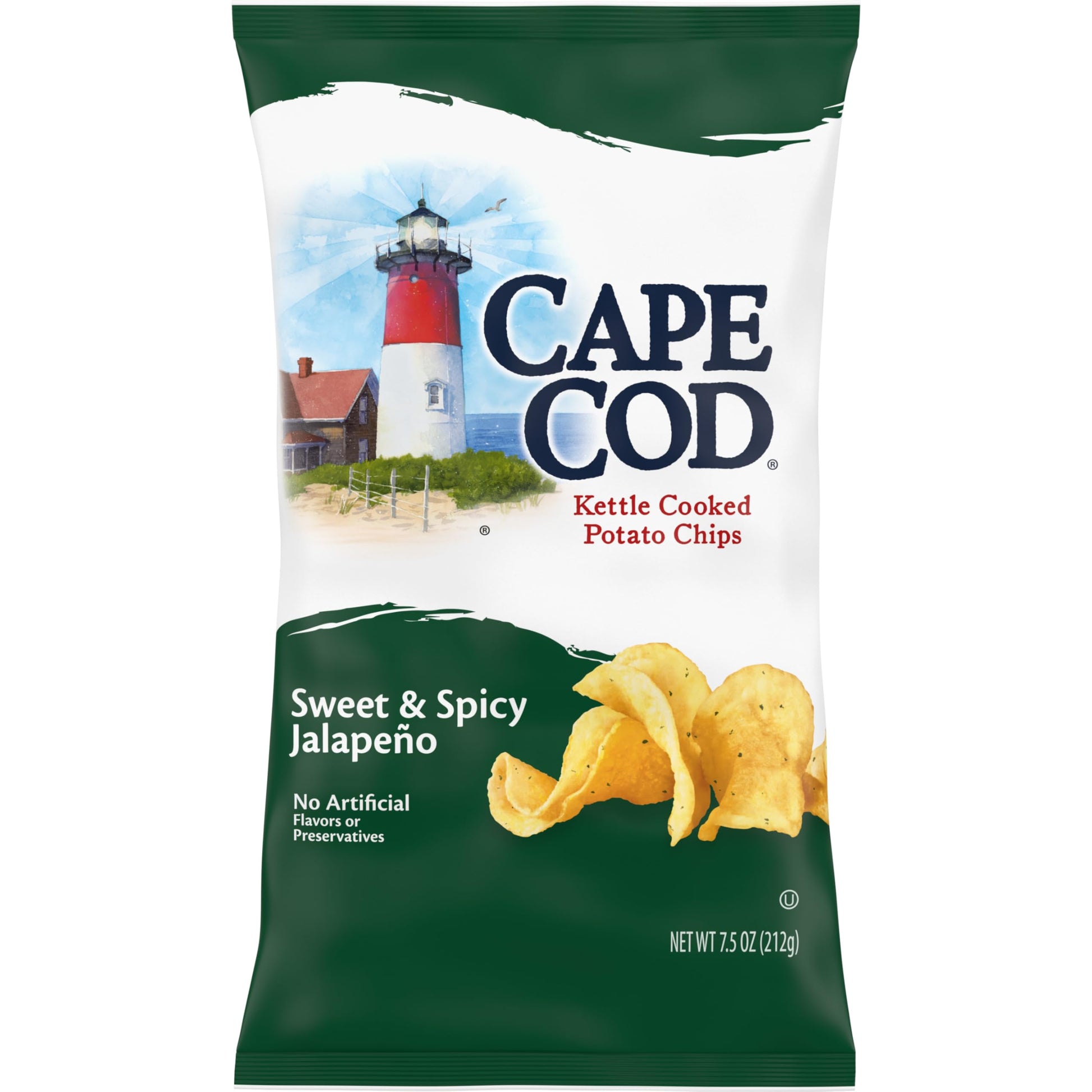 Cape Cod Sweet & Spicy Jalapeno Kettle Chips, 7.5 Oz, Pack of 1