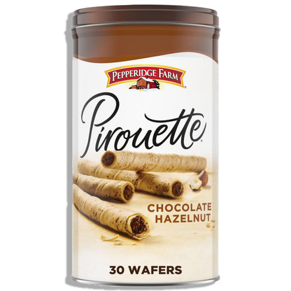 Pepperidge Farm Pirouette Cookies, Chocolate Hazelnut Cr  me Filled Wafers, 13.5 Oz Tin