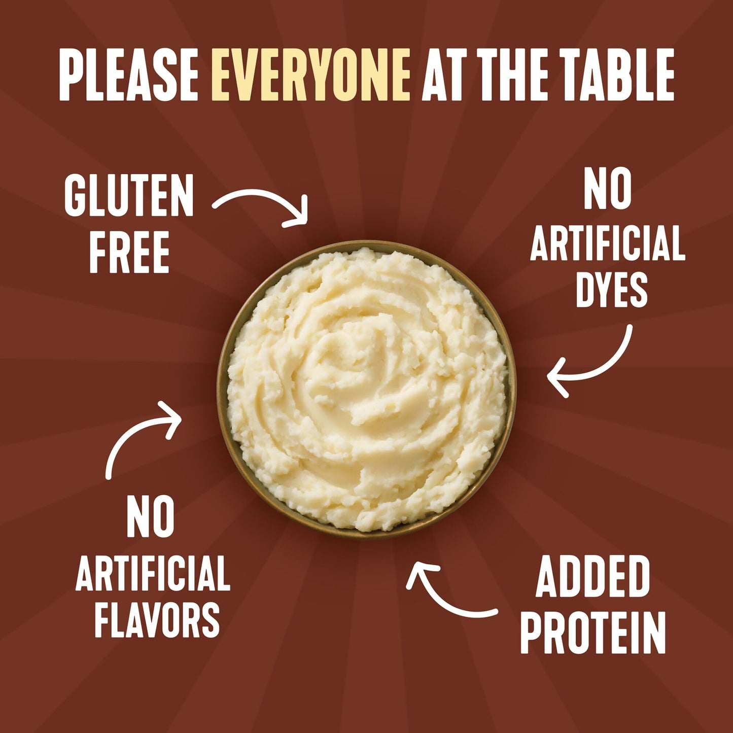 Idahoan Loaded Baked +Protein Mashed Potatoes, Naturally Gluten-Free, 100% Real Idaho Potatoes, 4 servings per bag, 4.6 ounce (P