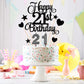 HOGRTi 21st Birthday Cake Decorations Set, Black Series, Includes 21 Cake Candles and Happy Birthday Toppers