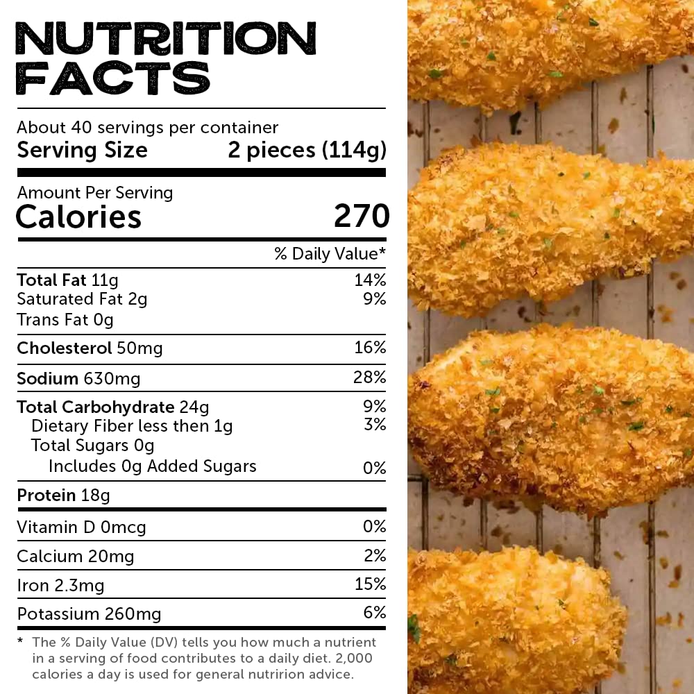 Grumpy Butcher Breaded Chicken Breast Tenderloins, 2 Packs (3 Lb Each) - Fully Cooked Natural Chicken Tenders - Premium Poultry