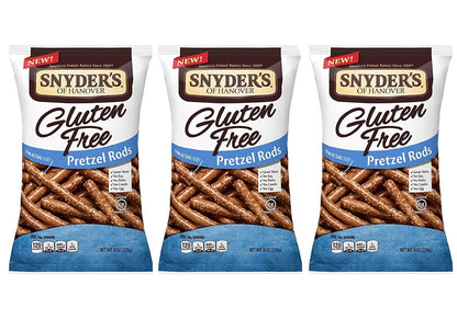 Snyders Gluten Free Pretzel Rods 8oz (Pack of 3)