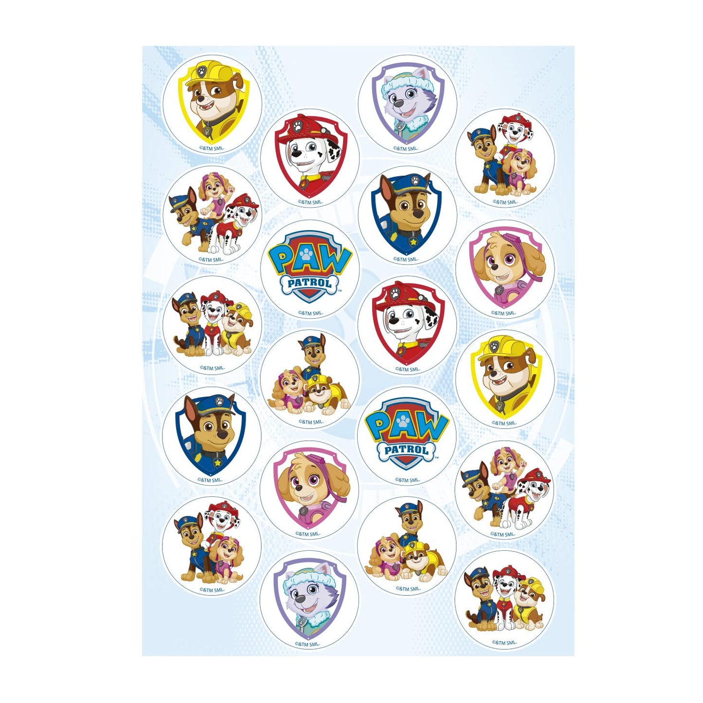 Dekozauber24 Paw Patrol Edible Cake Toppers 20Cm + 20X Cupcake Toppers For Children'S Birthday Parties, Decorations Muffins Imag